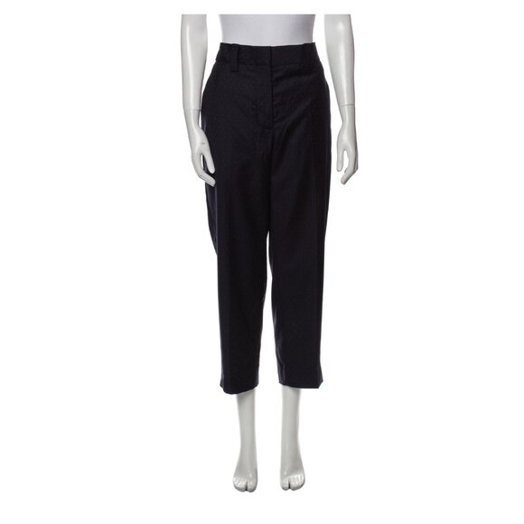 Acne Studios Women's Medium Navy Wool Straight Leg Pants - Picture 1 of 4